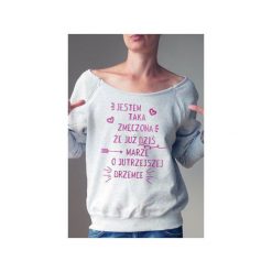 Zmęczona bluza dla karmiących matek. Szare bluzy z nadrukiem damskie One mug a day, s, z bawełny. Za 159,00 zł.