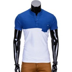 T-SHIRT MĘSKI BEZ NADRUKU S662 - GRANATOWY. Niebieskie t-shirty męskie marki Ombre Clothing, s, z nadrukiem, z bawełny. Za 29,00 zł.