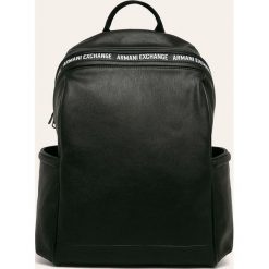 Armani Exchange - Plecak. Czarne plecaki męskie Armani Exchange, w paski, z poliesteru. W wyprzedaży za 449,90 zł.