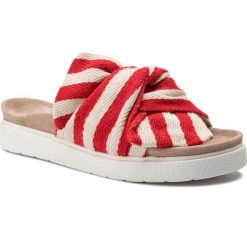 Klapki INUIKII - Slipper Knot Striped 70104-10 Red. Czerwone klapki damskie marki Inuikii, bez wzorów, ze skóry, bez obcasa. Za 659,00 zł.