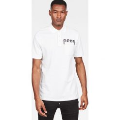 Koszulka polo w kolorze białym. Białe koszulki męskie G-Star, m, z nadrukiem, z bawełny, polo, bez rękawów. W wyprzedaży za 155,95 zł.