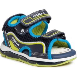 Sandały GEOX - B S. Todo B. A B020GA 014BU C0749 Navy/Lime. Niebieskie sandały chłopięce Geox, ze skóry ekologicznej, bez zapięcia. W wyprzedaży za 199,00 zł.