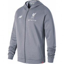 Bluza Liverpool LFC - MT831221CTR. Szare bluzy męskie z kapturem marki New Balance, s, z bawełny. Za 399,99 zł.