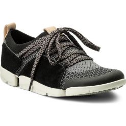 Półbuty CLARKS - Tri Amelia 261310924 Black Combi. Szare półbuty damskie marki Clarks, na co dzień, bez wzorów, z zamszu, bez obcasa, na płaskiej podeszwie, bez zapięcia. W wyprzedaży za 279,00 zł.