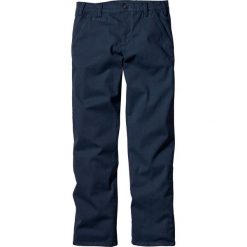 Spodnie ze stretchem chino Slim Fit bonprix ciemnoniebieski. Niebieskie spodnie męskie bonprix, m, bez wzorów, klasyczne. Za 89,99 zł.