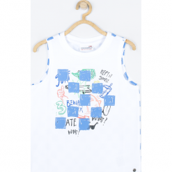 Koszulka. Białe t-shirty chłopięce TOTTALY EPIC, z aplikacjami, z elastanu, bez rękawów. Za 14,90 zł.
