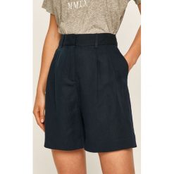 Tommy Hilfiger - Szorty. Białe szorty damskie TOMMY HILFIGER, z haftami, z lyocellu, casualowe, z podwyższonym stanem. Za 499,90 zł.