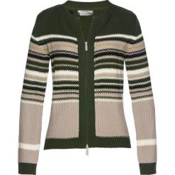 Kardigany damskie: Sweter rozpinany bonprix nocny oliwkowy – kolorowy