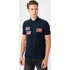 Napapijri Ehiri Polo koszulka Niebieski. Niebieskie podkoszulki męskie Napapijri, xxl, z haftami, z bawełny, polo, bez rękawów. Za 412,95 zł.