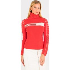 SWETER elisabetta franchi. Czerwone swetry damskie Elisabetta Franchi, z aplikacjami, z wełny, bez rękawów, bez kaptura. Za 774,50 zł.