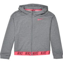 Bluza z kapturem, zapinana na zamek. Szare bluzy dziewczęce marki Nike, z poliesteru, z długim rękawem, długie, z kapturem. Za 230,96 zł.