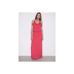 SUKIENKA MAXI JUICY. Różowe sukienki damskie Blackbow, xs, bez wzorów, z wiskozy, eleganckie, bez kołnierzyka, z długim rękawem, długie, maxi. Za 250,00 zł.