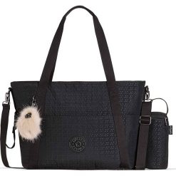 Torba "Little Heart" w kolorze czarnym do przewijania - 50 x 31 x 20 cm. Czarne torebki klasyczne damskie Kipling, w paski, z materiału. W wyprzedaży za 258,95 zł.