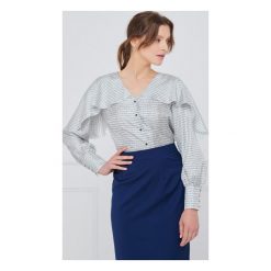 Bluzka Fosco Brillante 32 biały. Białe bluzki damskie Marie Zélie, s, w paski, z jedwabiu, eleganckie, z klasycznym kołnierzykiem, z długim rękawem. Za 577,00 zł.
