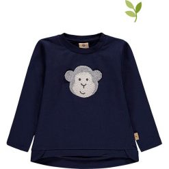 Bluza w kolorze granatowym. Niebieskie bluzy niemowlęce Mother Nature & Me, z aplikacjami, z bawełny, bez rękawów, bez kaptura. W wyprzedaży za 54,95 zł.