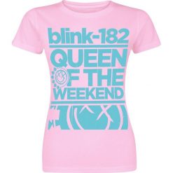 Blink 182 Queen Of The Weekend Koszulka damska różowy. Czerwone bluzki z odkrytymi ramionami Blink 182, m, z nadrukiem, z okrągłym kołnierzem. Za 74,90 zł.