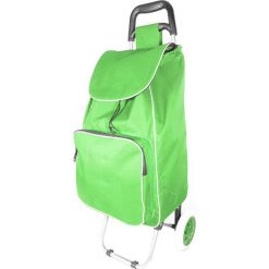 Shopper bag damskie: Torba w kolorze zielonym na kółkach – 35 l