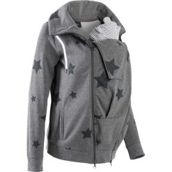 Bluza rozpinana ciążowa z wstawką niemowlęcą na nosidełko bonprix szary melanż - szary łupkowy. Szare bluzy niemowlęce bonprix, melanż, z dresówki. Za 169,99 zł.