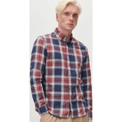 Koszula slim fit w kratę - Granatowy. Niebieskie koszule męskie Reserved, s, bez wzorów, bez kołnierzyka, bez rękawów. Za 89,99 zł.
