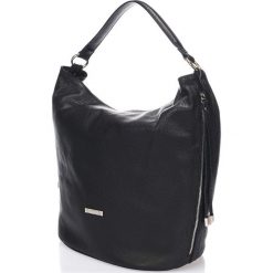 Torebki klasyczne damskie: Skórzana torebka w kolorze czarnym – 34 x 54 x 20 cm