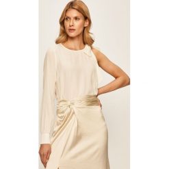 Twinset - Bluzka. Białe bluzki damskie Twinset, na co dzień, s, bez wzorów, z jedwabiu, z okrągłym kołnierzem, z długim rękawem. Za 699,90 zł.