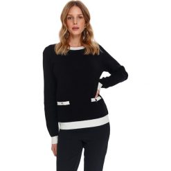 Elegancki sweter damski. Czarne swetry damskie Top Secret, na wiosnę, s, bez wzorów, eleganckie, z długim rękawem, długie, bez kaptura. Za 129,99 zł.
