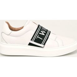 Twinset - Buty skórzane. Białe buty sportowe damskie Twinset, bez wzorów, ze skóry, sportowe. W wyprzedaży za 599,90 zł.
