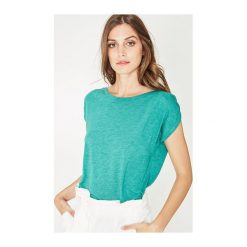 T-shirt damski. Szare t-shirty damskie Promod, uniwersalny, z tkaniny, z dekoltem w łódkę. Za 41,50 zł.
