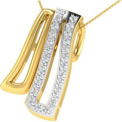 Naszyjniki damskie: Pozłacany naszyjnik z diamentem – dł. 40 cm