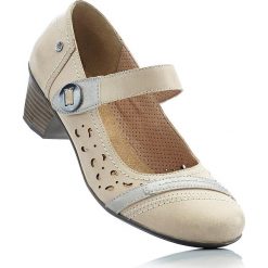 Wygodne czółenka skórzane bonprix beżowy. Brązowe buty ślubne damskie marki bonprix. Za 239,99 zł.