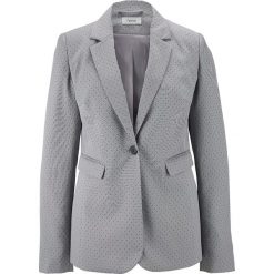 Blezer w kolorze szaro-czarnym. Szare bolerka i narzutki damskie Heine, bez wzorów, bez rękawów. W wyprzedaży za 219,95 zł.