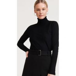 Sweter z golfem - Czarny. Czarne swetry damskie Reserved, s, bez wzorów, bez rękawów. Za 69,99 zł.