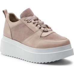 Sneakersy EVA MINGE - EM-11-05-000040 103. Różowe półbuty damskie Eva Minge, ze skóry. W wyprzedaży za 239,00 zł.