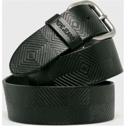 Pepe Jeans - Pasek skórzany. Czarne paski męskie Pepe Jeans, w paski, z jeansu. Za 179,90 zł.