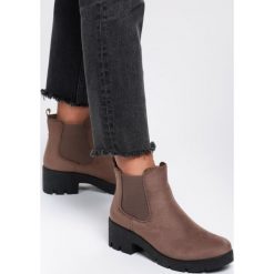 Khaki Botki Arolla. Brązowe botki damskie Renee, za kostkę, bez obcasa, na obcasie, bez zapięcia. Za 109,99 zł.