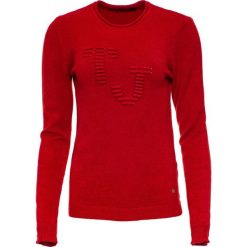 Trussardi Jeans sweter damski 56M00235-0F000409 L czerwony. Czerwone swetry damskie Trussardi Jeans, m, bez wzorów, z jeansu, bez rękawów, bez kaptura. Za 469,00 zł.