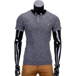 T-shirty męskie: T-SHIRT MĘSKI BEZ NADRUKU S742 – GRAFITOWY