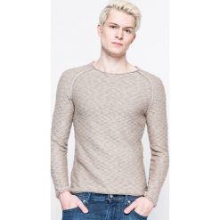 Review - Sweter. Brązowe swetry klasyczne męskie marki Review, xl, z bawełny, z okrągłym kołnierzem. W wyprzedaży za 89,90 zł.