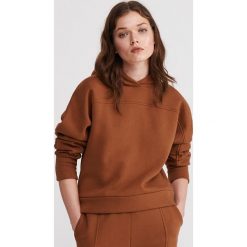 Gładka bluza z kapturem - Brązowy. Pomarańczowe bluzy damskie Reserved, xl. Za 99,99 zł.