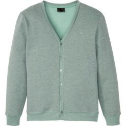 Bluza rozpinana bonprix zielony szałwiowy melanż. Zielone bluzy męskie bonprix, s, bez wzorów, z dekoltem w serek, bez rękawów, bez kaptura. Za 99,99 zł.
