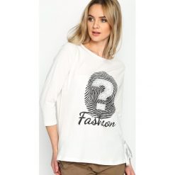 Beżowa Bluzka Question Mark. Brązowe bralety Born2be, l. Za 39,99 zł.