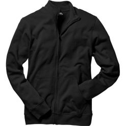 Bluza rozpinana ze stójką bonprix czarny. Czarne bluzy męskie bonprix, s, bez wzorów, z dzianiny, ze stójką, bez rękawów, bez kaptura. Za 74,99 zł.