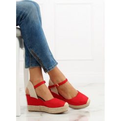 Espadryle na koturnie czerwone T331P RED. Czerwone koturny damskie z zamszu. Za 49,95 zł.
