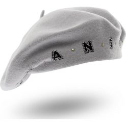 BERET Emporio Armani. Szare berety damskie Emporio Armani, z aplikacjami, z wełny. Za 539,00 zł.
