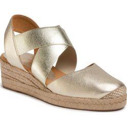 Espadryle UNISA - Cele 20 Lmt Platino Lightmt. Żółte espadryle damskie Unisa, bez wzorów, ze skóry, bez obcasa, na obcasie. Za 349,00 zł.