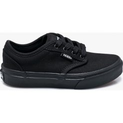 Vans - Tenisówki dziecięce. Czarne trampki męskie marki Vans, bez wzorów, z materiału, z okrągłym noskiem, na sznurówki. Za 199,90 zł.