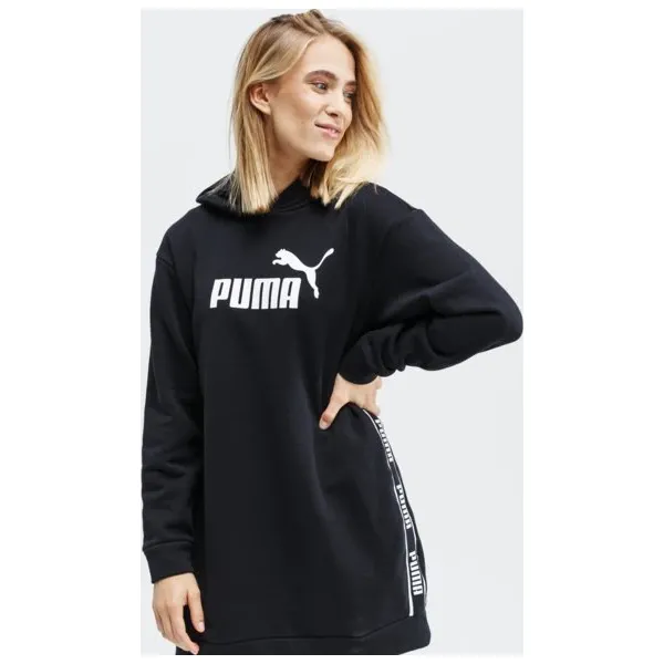 Puma Sukienka Amplified Fl , czarny, rozmiar XS. Czarne sukienki damskie Puma, s, bez wzorów, z bawełny, z kapturem, z długim rękawem, długie, maxi. Za 199,99 zł.