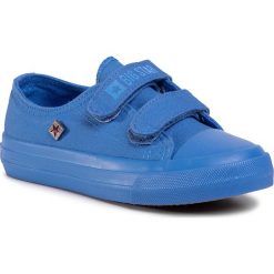 Trampki BIG STAR - FF374098 Navy. Niebieskie trampki chłopięce BIG STAR, bez wzorów, z gumy, retro, na rzepy. Za 109,00 zł.