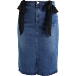 Spódniczki ołówkowe: Lost Ink Plus SKIRT WITH DOBBY TIES Spódnica ołówkowa blue