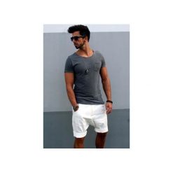 Button short pants krótkie spodenki ecru jeans. Brązowe spodenki i szorty męskie Button, na lato, l, bez wzorów, z elastanu, krótkie. Za 399,00 zł.